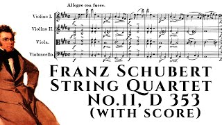 Franz Schubert  String Quartet No11 D 353 with score [upl. by Nyliahs461]