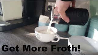 How to Get More Froth from Your Nespresso Coffee Aeroccino  Nespresso tips and help [upl. by Epuladaugairam260]