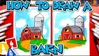 How To Draw A Barn farm 👩‍🌾 [upl. by Esikram651]