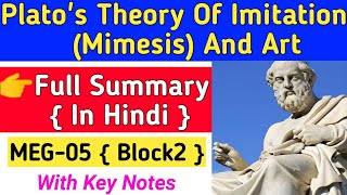 Platos Theory Of Imitation Mimesis and Art in hindiMEG05 IGNOUPlatos Republic in hindi [upl. by Eerrehc769]