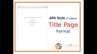 APA Style 7th Title Page Formatting [upl. by Yzdnil]