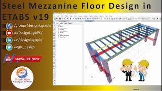 Steel Mezzanine Floor Analysis amp Design in ETABS v19 AISC LRFD [upl. by Bardo]