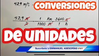 Conversión de Unidades Físicas  Ejercicios de CONVERSIONES DE VELOCIDAD [upl. by Nyrahtak]