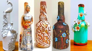 5 Bottle art  DIY Bottle Craft Ideas [upl. by Dell]