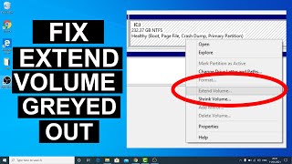 Fix Extend Volume Option Greyed Out In Windows 10  Extend C Drive [upl. by Kensell176]