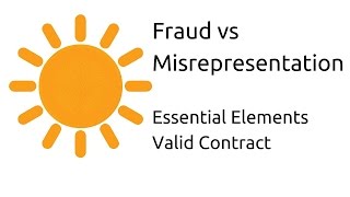 Fraud vs Misrepresentation  Other Essential Elements of a Valid Contract  CA CPT  CS amp CMA [upl. by Hild]