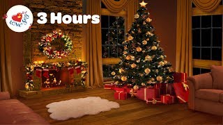 3 Hours Relaxing Christmas Fireplace Christmas Songs and Carols Long Playlist [upl. by Panchito]