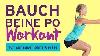 Bauch Beine Po Workout für Zuhause  ohne Geräte [upl. by Asiilanna]