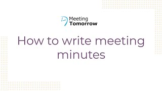 How to write meeting minutes [upl. by Philbin]