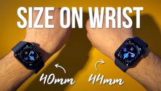 Size Comparison ON WRIST Apple Watch Series 6 40mm vs 44mm [upl. by Brandyn]