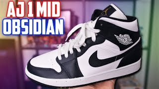 Air Jordan 1 Mid OBSIDIAN Review and OnFeet [upl. by Kcirdnekal954]