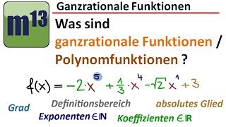 Was sind ganzrationale Funktionen Polynomfunktionen [upl. by Beilul]