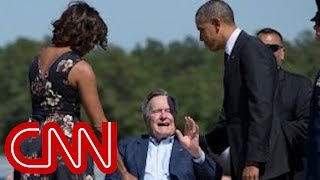 George H W Bush greets Obamas [upl. by Ynnelg]