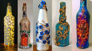 5 DIY Bottle Art Ideas [upl. by Ayocal]