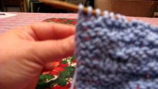 Free Knitting Instruction Video YF Sl1P YB  To create flat edges to the Basket Weave Dish Cloth [upl. by Einnek]