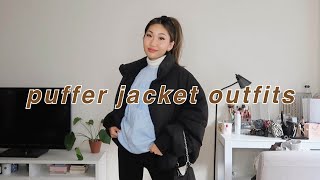 STYLING PUFFER JACKETS  CASUAL AND COMFY WINTER OUTFITS [upl. by Nylednarb]