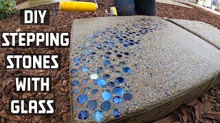 How to Make Concrete Stepping Stones with GLASS [upl. by Aleciram221]