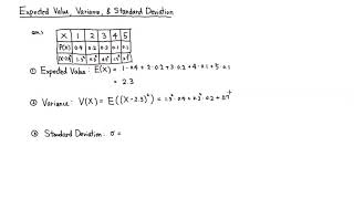 Expected Value Variance amp Standard Deviation [upl. by Holihs]