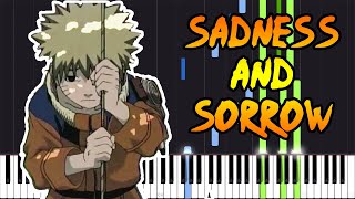 Sadness and Sorrow  Naruto Piano Tutorial Synthesia [upl. by Yelekalb]