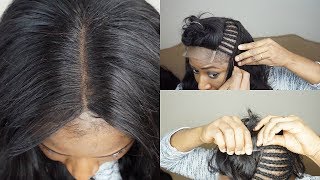 WATCH ME SEW IN LACE CLOSURE ON MY HEAD DIY  YOLISSA HAIR [upl. by Eva]